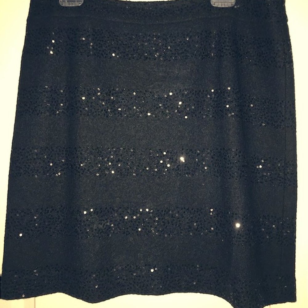 Sequin Horizontal Striped Mini Skirt